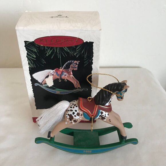 VTG Hallmark Keepsake Collector Series Christmas Ornament 1995 Rocking Horse - Picture 1 of 9